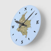 Colombia Map Clock Ronde Klok (Hoek)