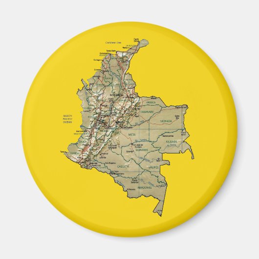 Colombia Map Magnet (Voorkant)