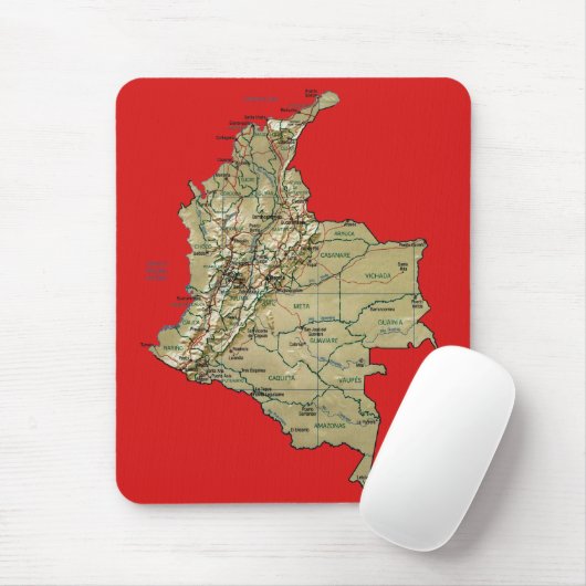 Colombia Map Mousepad Muismat (Met muis)