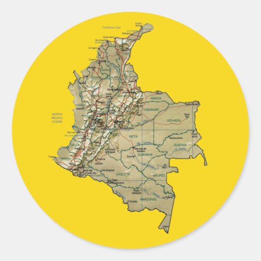 Colombia Map Sticker (Voorkant)
