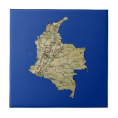 Colombia Map Tile Tegeltje (Voorkant)