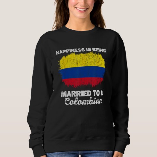 Colombia Marriage Colombian Heritage Married Flag  Trui (Voorkant)