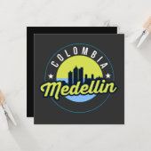 Colombia Medellin Cityscape Flat Wenskaart Kaart (Voorkant / Achterkant in situ)