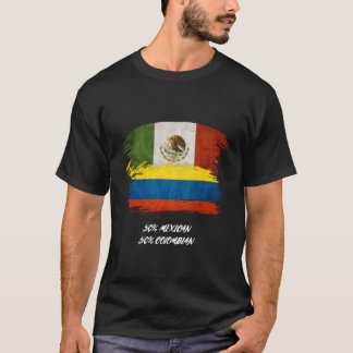 Colombia, Mexico, mengsel, vlag, trots, shirt