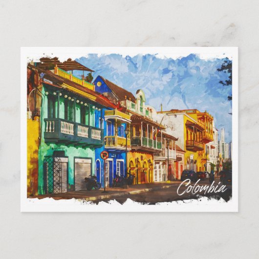 Colombia Mooi olieverflandschap Briefkaart (Voorkant)