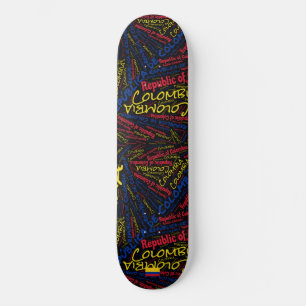 Colombia Nationaal Eergevoel Wordcloud Persoonlijk Skateboard