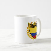 Colombia National Flag Gold Crest Badge Koffiemok (Voorkant rechts)