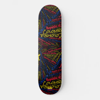 Colombia National Pride Wordcloud Persoonlijk Skateboard