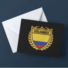 Colombia Nationale Vlag Gold Crest Badge Briefkaart