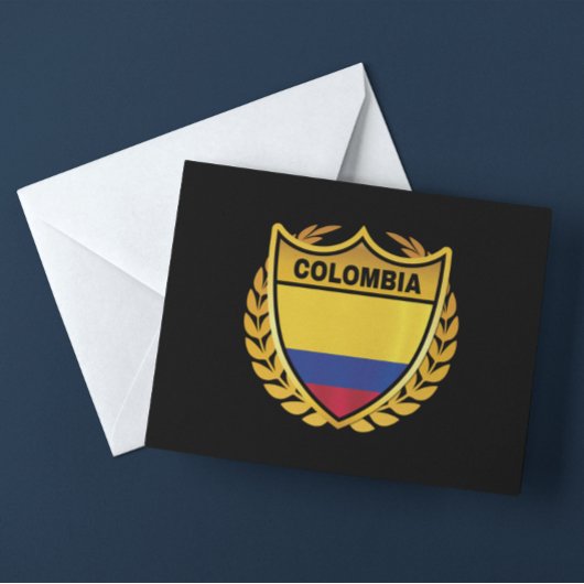 Colombia Nationale Vlag Gold Crest Badge Briefkaart