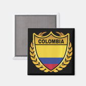 Colombia Nationale Vlag Gold Crest Badge Magneet (Voorkant / Achterkant)