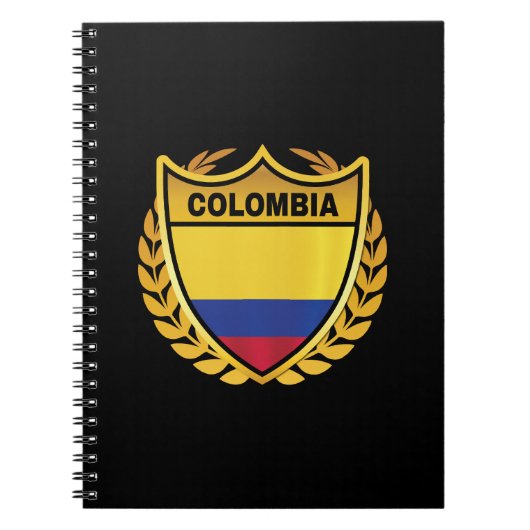 Colombia Nationale Vlag Gold Crest Badge Notitieboek (Voorkant)