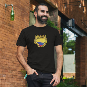 Colombia Nationale Vlag Gold Crest Badge T-shirt