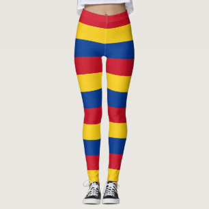 Colombia Nationale Vlag Kleuren Leggings Gestreep