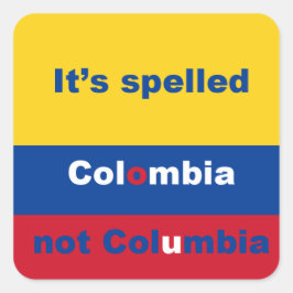 Colombia niet Columbia Square Sticker