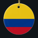 Colombia-Ornament Keramisch Ornament<br><div class="desc">Ornament met de Colombiaanse vlag Tricolor Nacional. Adorno con la bandera de Colombia.</div>