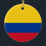 Colombia-Ornament Keramisch Ornament<br><div class="desc">Ornament met de Colombiaanse vlag Tricolor Nacional. Adorno con la bandera de Colombia.</div>
