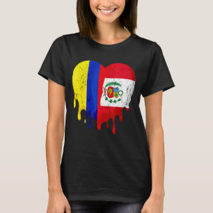 Colombia Peru Flag Heart Citizen Groot Patriot Cou T-shirt