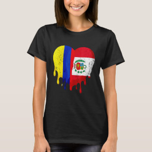 Colombia Peru Flag Heart Citizen Groot Patriot Cou T-shirt