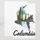Colombia-plattegrond Briefpapier (Voorkant / Achterkant)