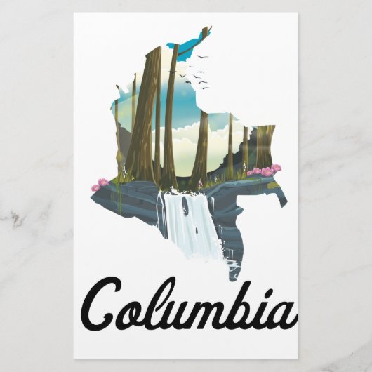 Colombia-plattegrond Briefpapier (Voorkant)