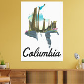 Colombia-plattegrond Canvas Afdruk (Insitu (Woonkamer))