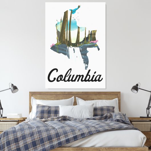 Colombia-plattegrond Canvas Afdruk (Insitu (Slaapkamer))