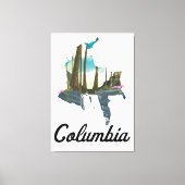 Colombia-plattegrond Canvas Afdruk (Voorkant)