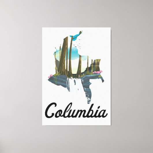 Colombia-plattegrond Canvas Afdruk (Voorkant)