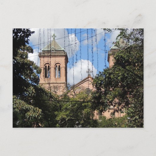 Colombia-Plaza Bolivar-Medellin-Iglesia Briefkaart (Voorkant)