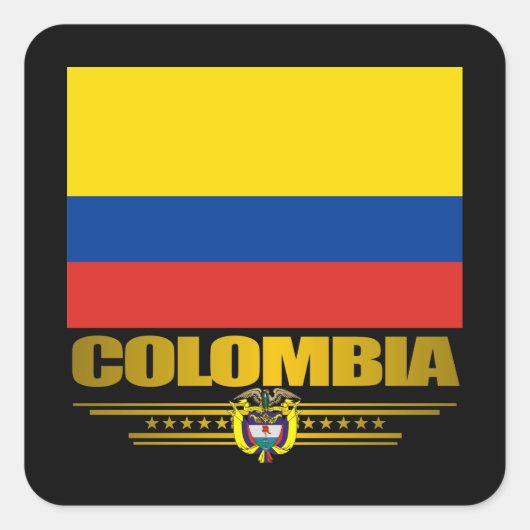 "Colombia Pride" Vierkante Sticker (Voorkant)