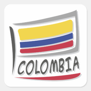 Colombia Pride X-vlag Vierkante Sticker