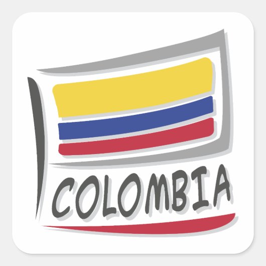 Colombia Pride X-vlag Vierkante Sticker (Voorkant)