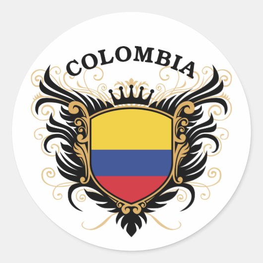 Colombia Ronde Sticker (Voorkant)