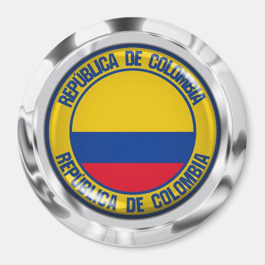 Colombia Round Emblem Magneet (Voorkant)