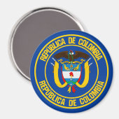 Colombia Round Emblem Magneet (Voorkant / Achterkant)