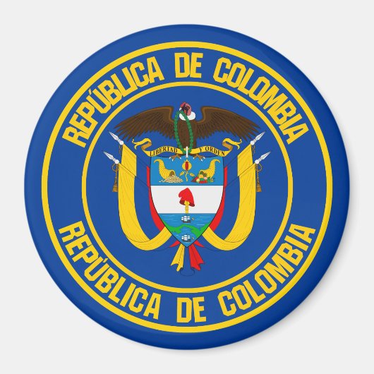 Colombia Round Emblem Magneet (Voorkant)