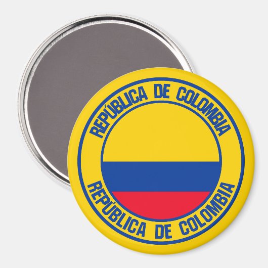 Colombia Round Emblem Magneet (Voorkant / Achterkant)
