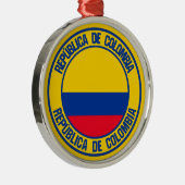 Colombia Round Emblem Metalen Ornament (Rechts)