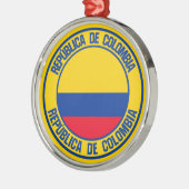 Colombia Round Emblem Metalen Ornament (Links)