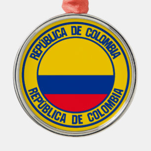 Colombia Round Emblem Metalen Ornament