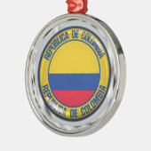 Colombia Round Emblem Metalen Ornament (Links)