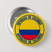 Colombia Round Emblem Ronde Button 7,6 Cm (Voorkant /achterkant)