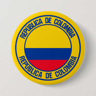 Colombia Round Emblem Ronde Button 7,6 Cm