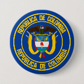 Colombia Round Emblem Ronde Button 7,6 Cm (Voorkant)