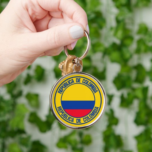 Colombia Round Emblem Sleutelhanger (Hand)