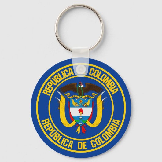 Colombia Round Emblem Sleutelhanger (Voorkant)
