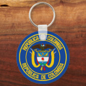 Colombia Round Emblem Sleutelhanger (Voorkant)