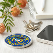 Colombia Round Emblem Sleutelhanger (Zijkant)