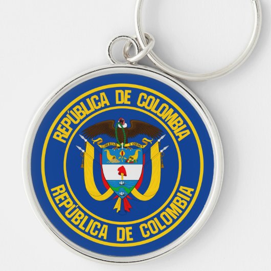 Colombia Round Emblem Sleutelhanger (Voorkant)